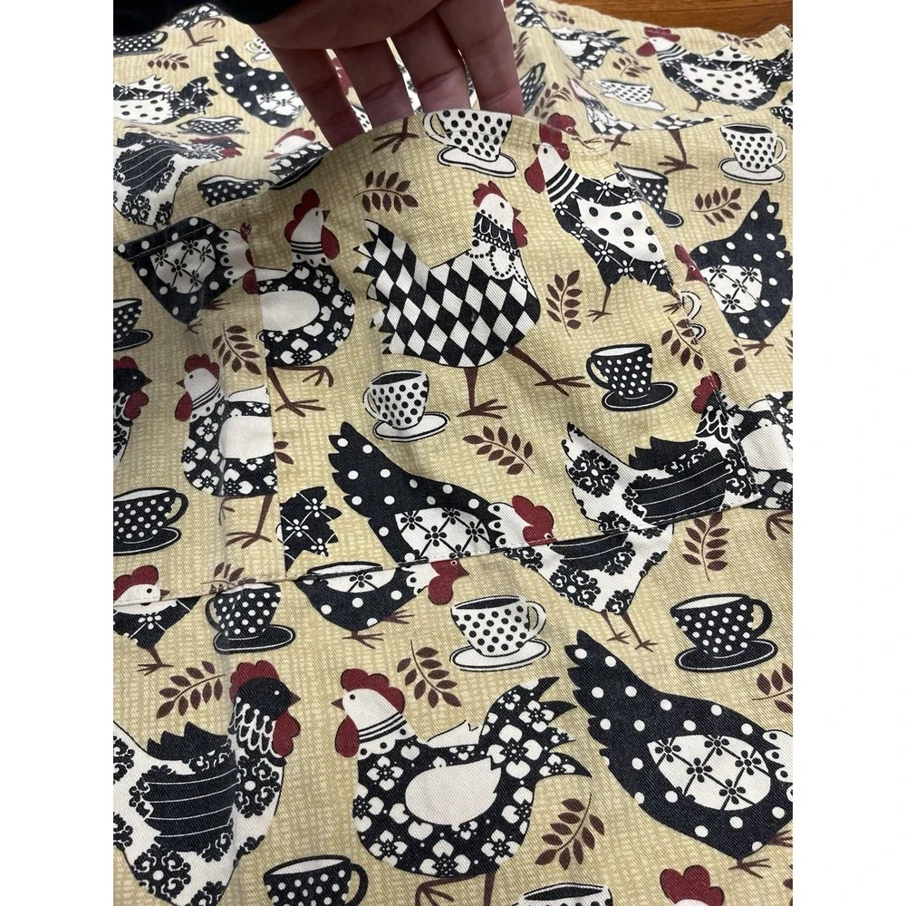 Kitchen Wears Cotton Apron, Hen & coffee Cup